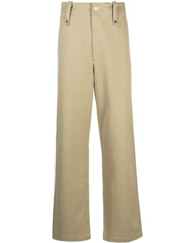 Burberry Wide-leg Cotton Trousers - Natural