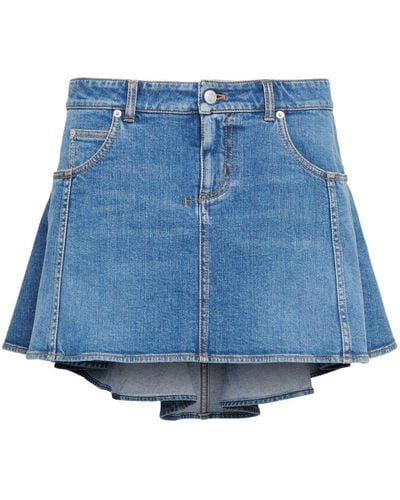 Alexander McQueen Denim Mini Skirt - Blue