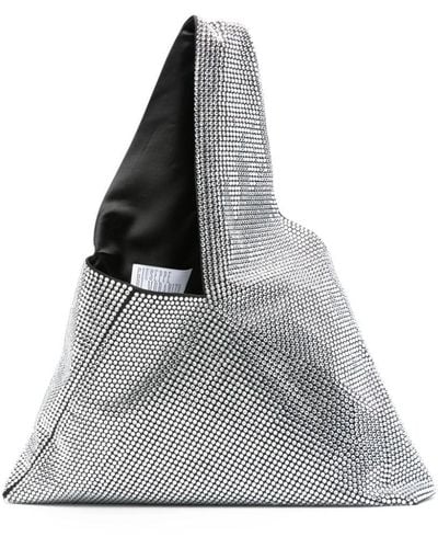 GIUSEPPE DI MORABITO Crystal-embellished Shoulder Bag - Grey