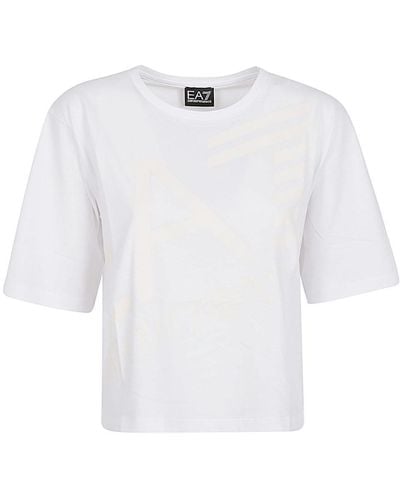 EA7 Logo Cotton T-shirt - White