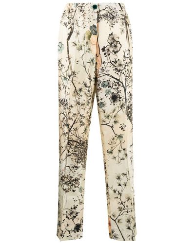 F.R.S For Restless Sleepers Printed Silk Pants - Natural