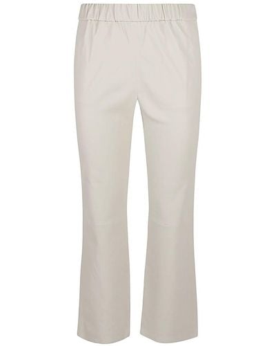 Enes Leather Trousers - White