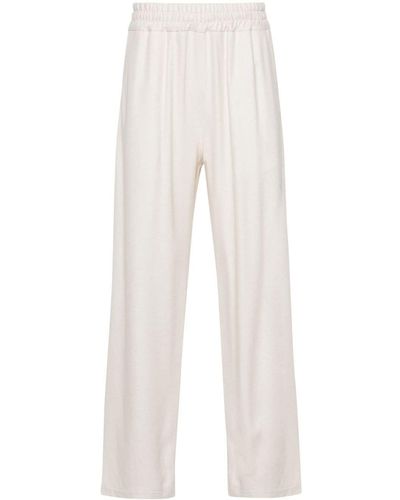 Gcds Embroidered-logo Track Trousers - White