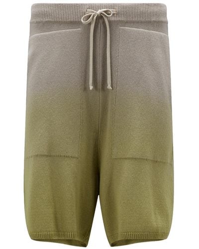 Moncler MONCLER + RICK OWENS - Shorts In Cashmere Effetto Degradé - Verde