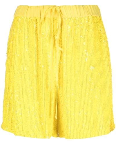 P.A.R.O.S.H. P.A.R.O..H. Sequined Shorts - Yellow