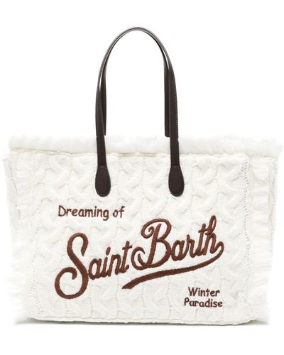 Totes bags Mc2 Saint Barth - Vanity logo print yellow beach bag - VANI00191