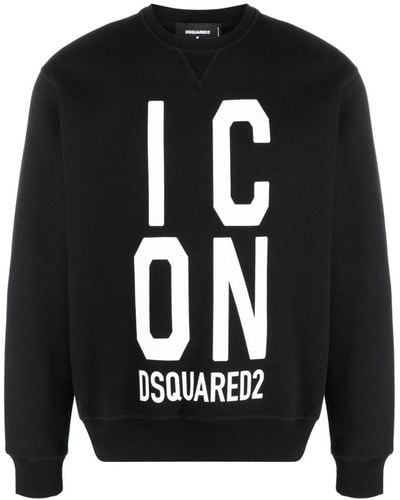 DSquared² Icon Logo-print Cotton Sweatshirt - Black