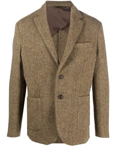 Doppiaa Tailored Blazer In Wool - Green