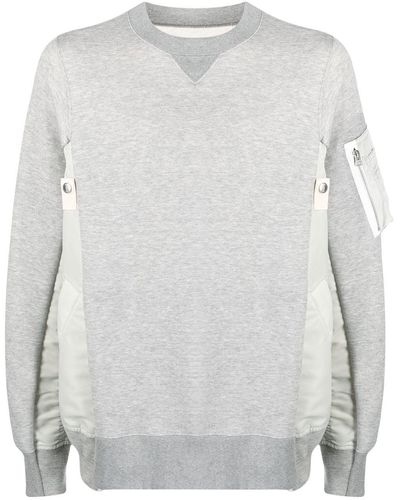 Sacai Zip-pocket Sleeve Sweatshirt - White