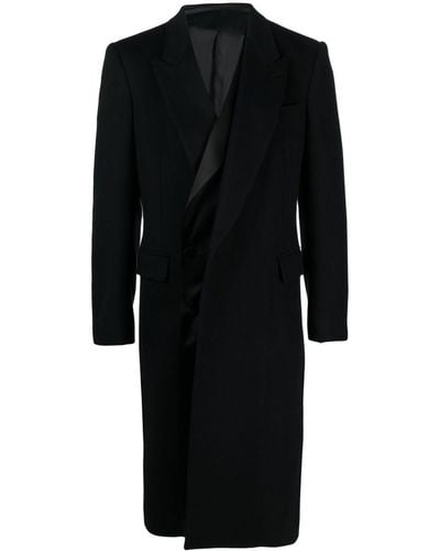 Alexander McQueen Coat With Logo - Black