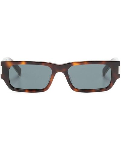 Saint Laurent New Wave Rectangle-frame Sunglasses - Grey