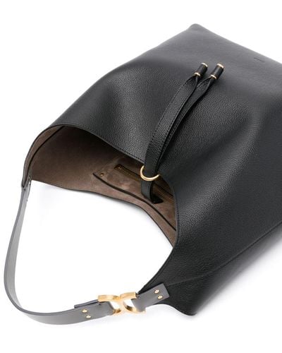 Chloé Marcie Leather Shoulder Bag - Black