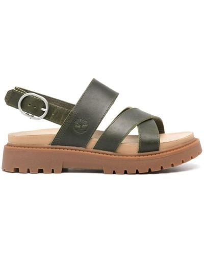 Timberland Logo-debossed Leather Sandals - Green