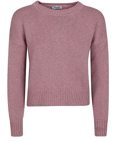 Base London Cotton And Linen Blend Sweater - Purple