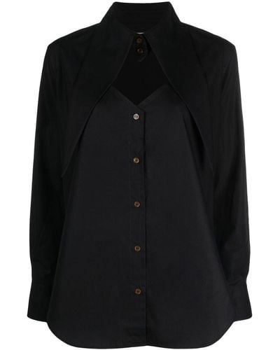 Vivienne Westwood Cut-out Heart Cotton Shirt - Black