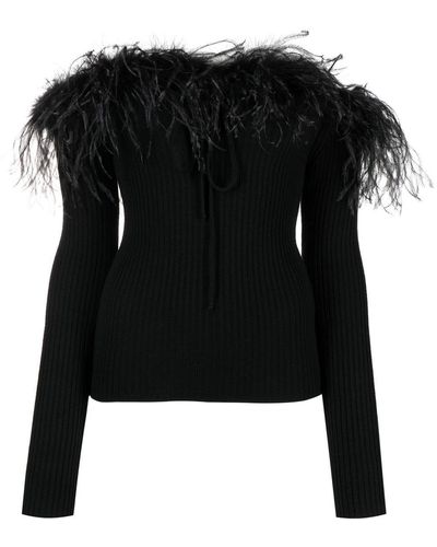 GIUSEPPE DI MORABITO Wool Feathers Sweater - Black
