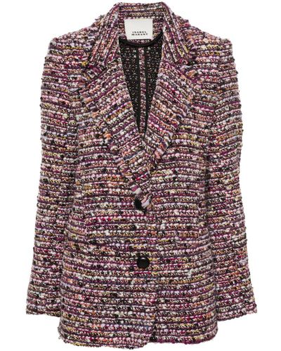 Isabel Marant Etienne Wool Blazer Jacket - Purple
