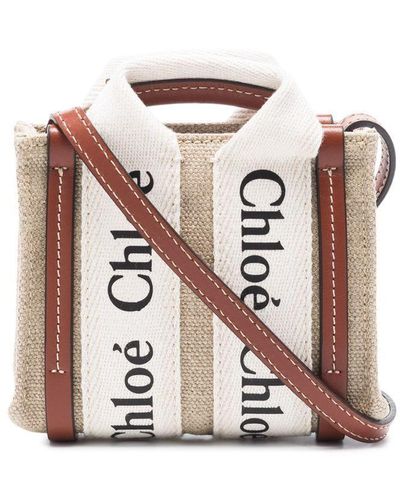 Chloé Woody Nano Tote Bag - White