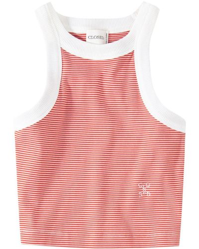 Closed Organic Cotton Cropped Tank Top - Pink