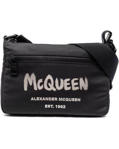 Alexander McQueen Graffiti Logo Phone Bag - Black