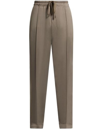 Tom Ford Pintucked Cady Track Trousers - Brown