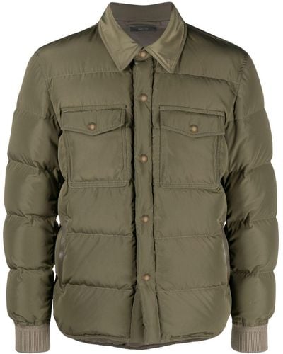 Tom Ford Padded Jacket In Techno Ottoman - Green