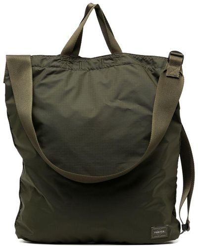 Porter-Yoshida and Co Logo-patch Shoulder Bag - Green