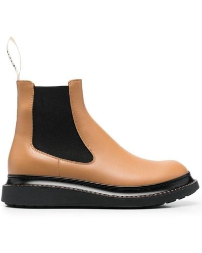 Loewe Chelsea Leather Boots - Brown