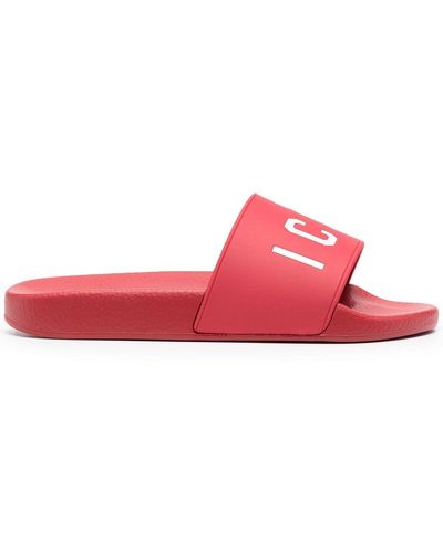 DSquared² Slide Sandals With Logo - Red