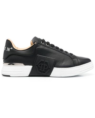 Philipp Plein Hexagon Sneakers In Leather - Black