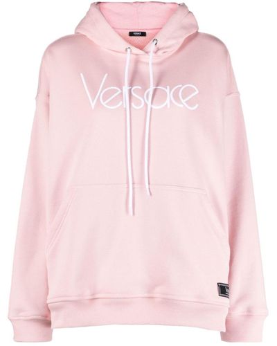 Versace Logo Organic Cotton Hoodie - Pink