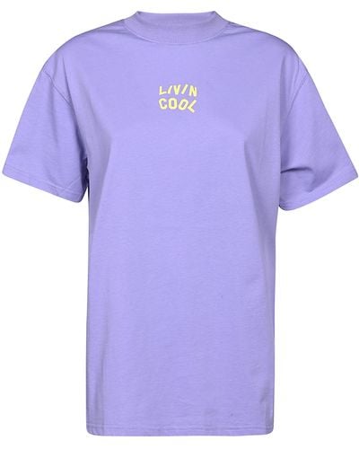 LIVINCOOL Cotton Logo T-shirt - Purple