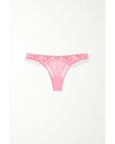 Tezenis Brasiliano Sgambato Pink Candy Lace - Rosa