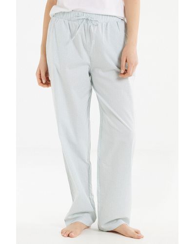 Tezenis Pantalone Lungo in Tela di Cotone Stampata - Bianco