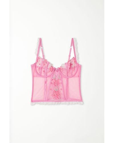 Tezenis Corpetto Bra Top Balconcino Pink Candy Lace - Rosa