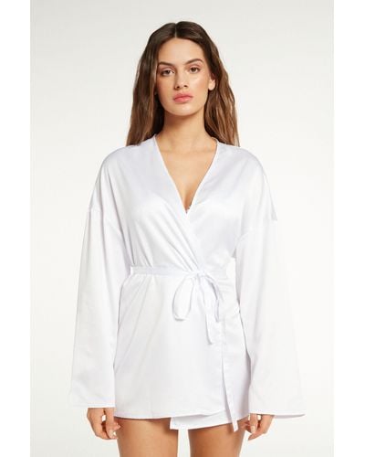 Tezenis Vestaglia Kimono Raso - Bianco