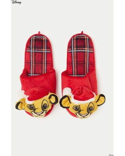 Tezenis Pantofole/Ciabatte con Applicazione Lion King Disney - Rosso