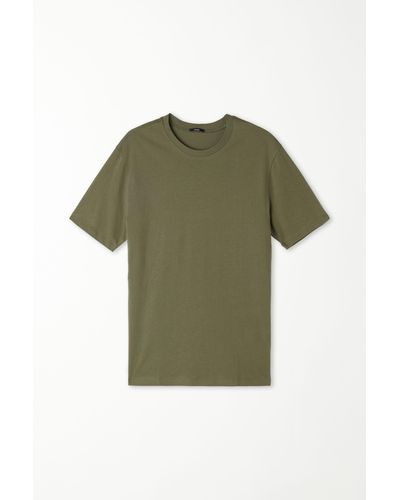 Tezenis T-shirt Basic Ampia in Cotone - Verde