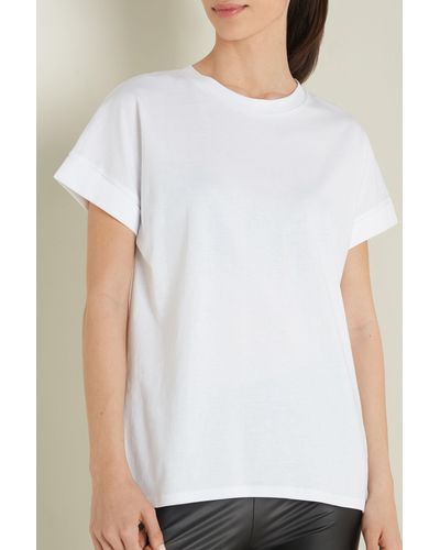 Tezenis T-Shirt in Cotone con Risvolto Kimono - Bianco