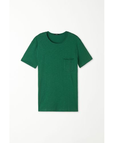 Tezenis T-shirt in Cotone con Taschino - Verde