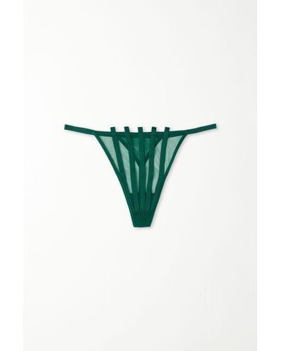 Tezenis Perizoma con Fianchetto Tanga in Tulle - Verde