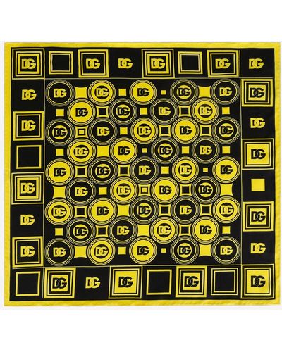 Dolce & Gabbana Light Yellow Silk Wrap Shawl Foulard 100cm x 99cm  Scarf main image 1