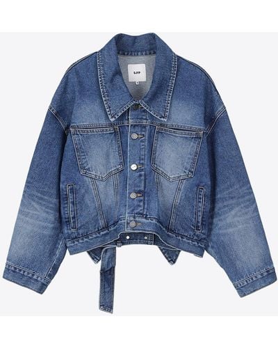 SJYP Asymmetric Denim Jacket - Blue