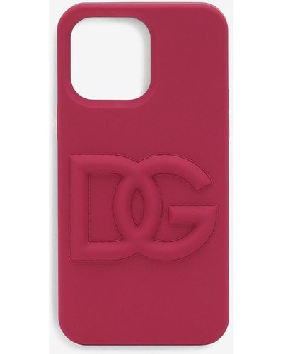 Dolce & Gabbana Logo Patch Iphone 14 Pro Case in Pink