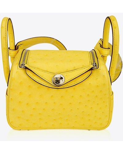HERMES Taurillon Clemence Mini Lindy 20 Biscuit 1274769