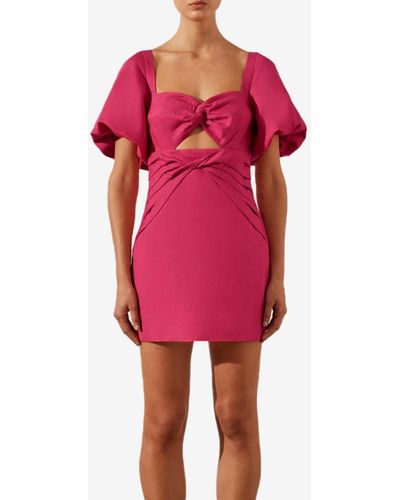Shona Joy Joanine Double-twist Mini Dress - Red