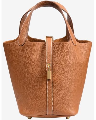 Hermes Picotin Lock bag MM Menthe Clemence leather Gold hardware