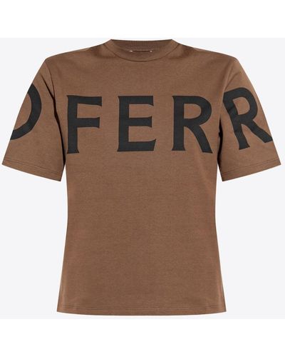 Ferragamo Logo Print Short-sleeved T-shirt - Brown