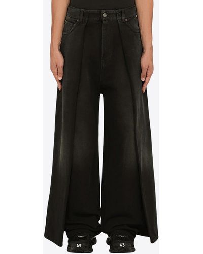 Balenciaga Double Side Baggy Jeans - Black