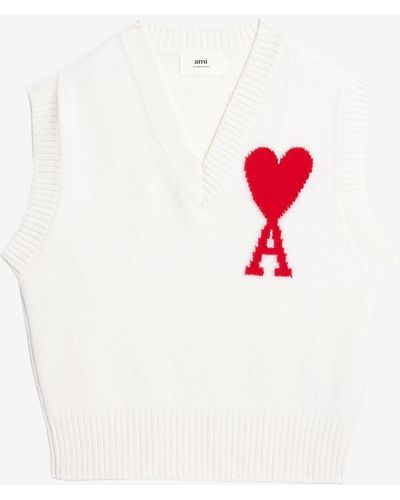 White Ami De Coeur Striped Sweater